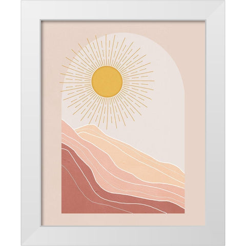 Boho Sun White Modern Wood Framed Art Print by Blue, Nina