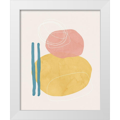 Colorful Shapes I White Modern Wood Framed Art Print by Blue, Nina