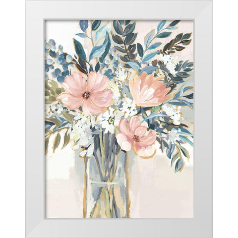 Neutral Bouquet II White Modern Wood Framed Art Print by Blue, Nina