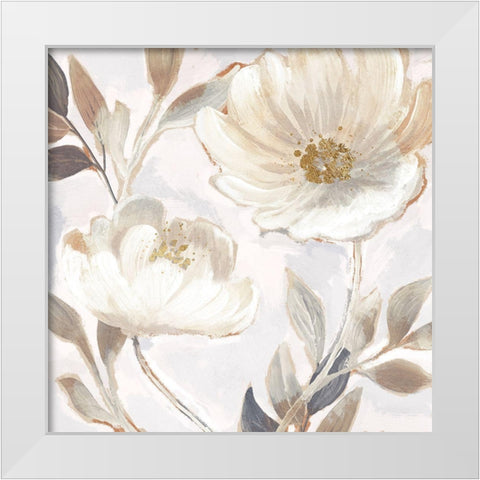 Whisper White Floral II White Modern Wood Framed Art Print by Blue, Nina
