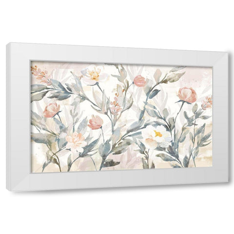 Farmhouse Floral White Modern Wood Framed Art Print by Blue, Nina