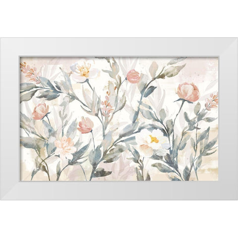 Farmhouse Floral White Modern Wood Framed Art Print by Blue, Nina