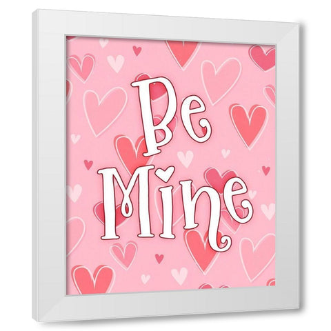 Be Mine White Modern Wood Framed Art Print by Blue, Nina