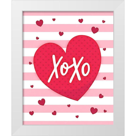 XoXo White Modern Wood Framed Art Print by Blue, Nina