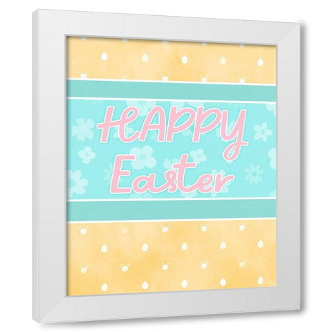 Happy Easter White Modern Wood Framed Art Print by Blue, Nina
