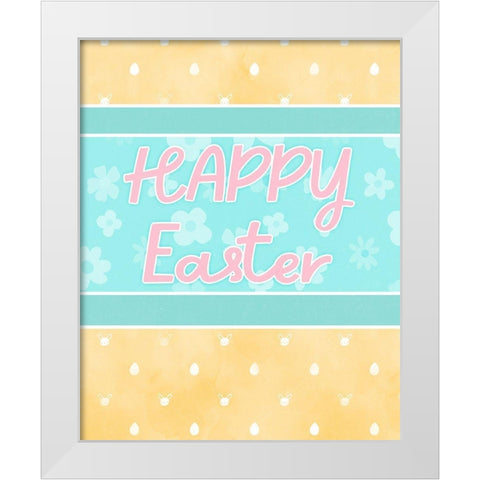 Happy Easter White Modern Wood Framed Art Print by Blue, Nina