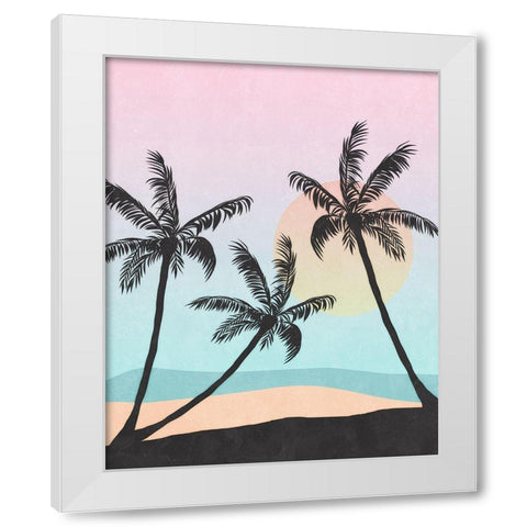 Palm Trees II White Modern Wood Framed Art Print by Blue, Nina