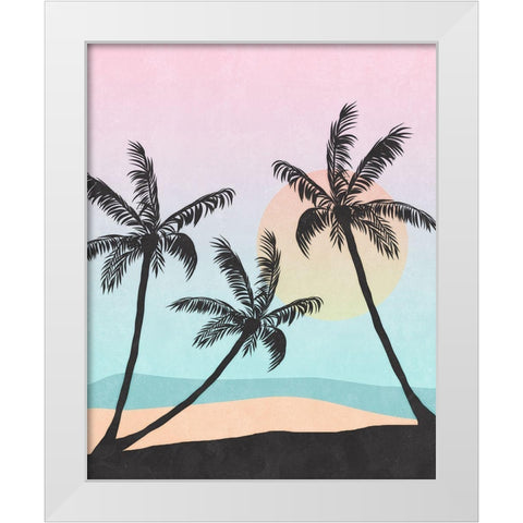 Palm Trees II White Modern Wood Framed Art Print by Blue, Nina