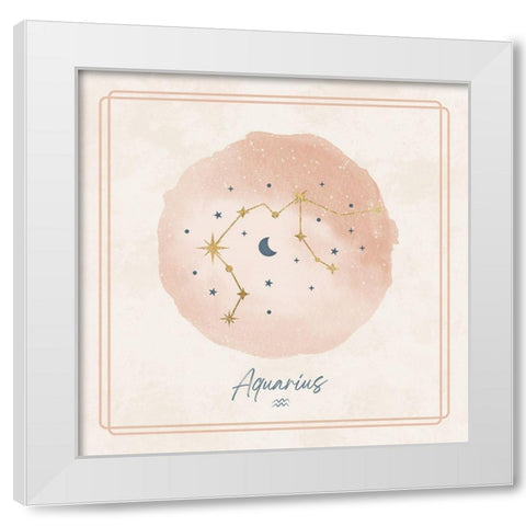 Aquarius White Modern Wood Framed Art Print by Blue, Nina
