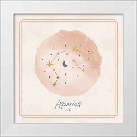 Aquarius White Modern Wood Framed Art Print by Blue, Nina