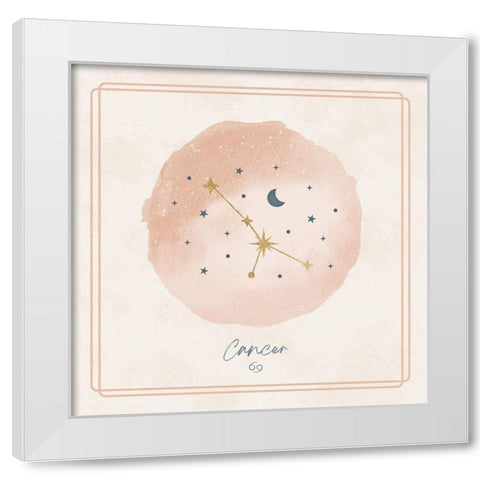 Cancer White Modern Wood Framed Art Print by Blue, Nina