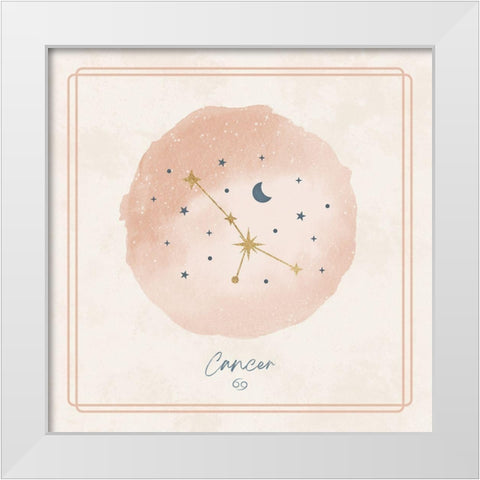 Cancer White Modern Wood Framed Art Print by Blue, Nina