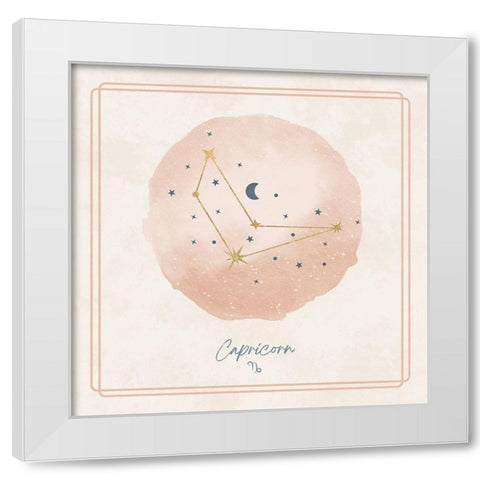 Capricorn White Modern Wood Framed Art Print by Blue, Nina