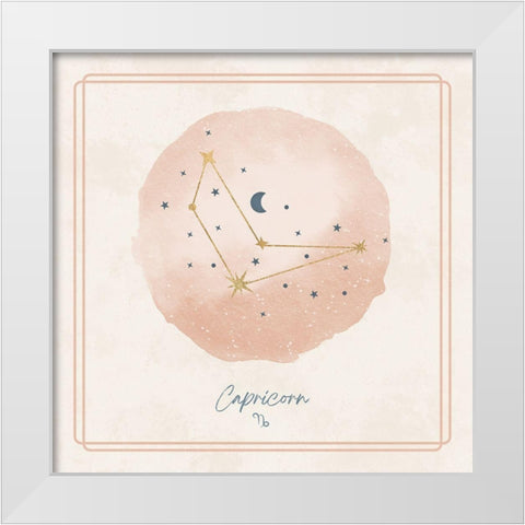 Capricorn White Modern Wood Framed Art Print by Blue, Nina