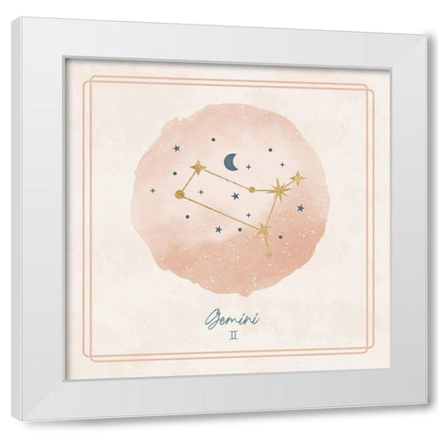 Gemini White Modern Wood Framed Art Print by Blue, Nina
