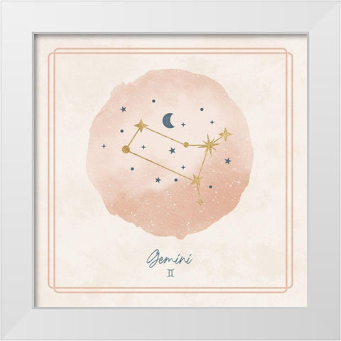 Gemini White Modern Wood Framed Art Print by Blue, Nina