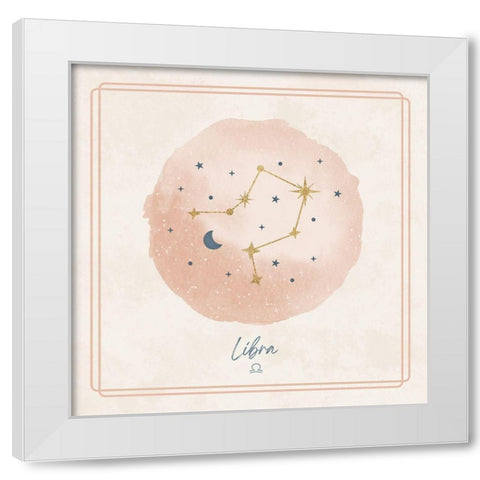 Libra White Modern Wood Framed Art Print by Blue, Nina