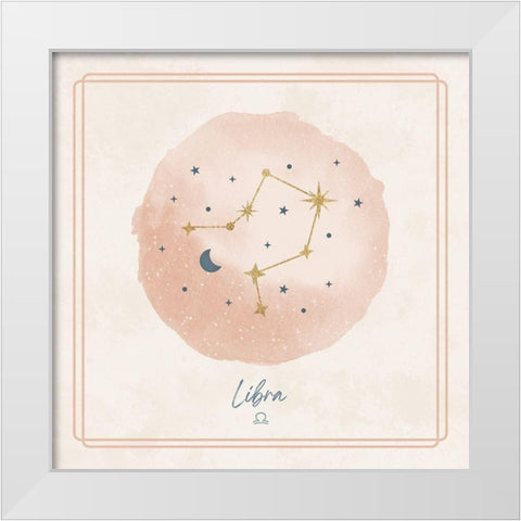 Libra White Modern Wood Framed Art Print by Blue, Nina