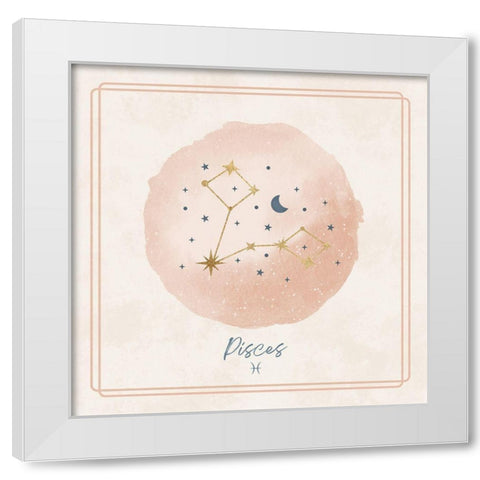 Pisces White Modern Wood Framed Art Print by Blue, Nina