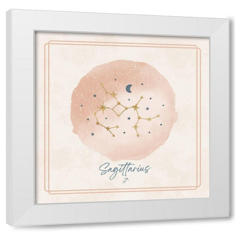 Sagittarius White Modern Wood Framed Art Print by Blue, Nina