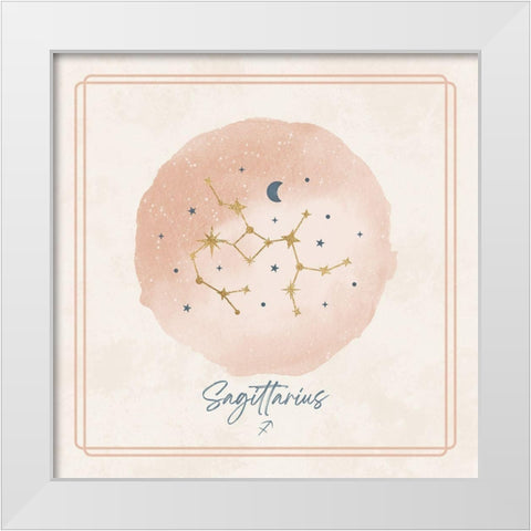 Sagittarius White Modern Wood Framed Art Print by Blue, Nina
