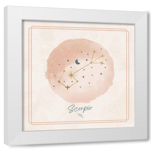 Scorpio White Modern Wood Framed Art Print by Blue, Nina