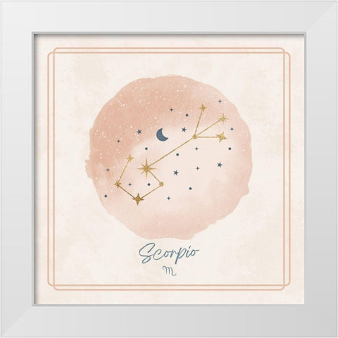 Scorpio White Modern Wood Framed Art Print by Blue, Nina