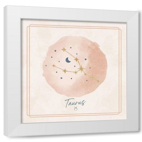 Taurus White Modern Wood Framed Art Print by Blue, Nina