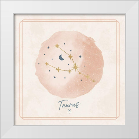 Taurus White Modern Wood Framed Art Print by Blue, Nina