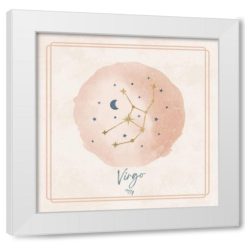 Virgo White Modern Wood Framed Art Print by Blue, Nina