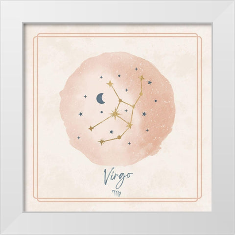 Virgo White Modern Wood Framed Art Print by Blue, Nina