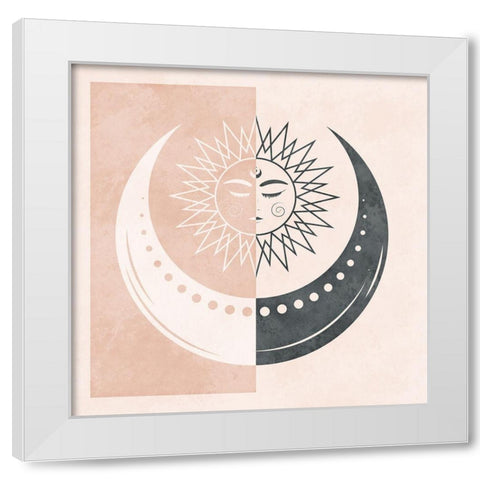 Sun and Moon II White Modern Wood Framed Art Print by Blue, Nina