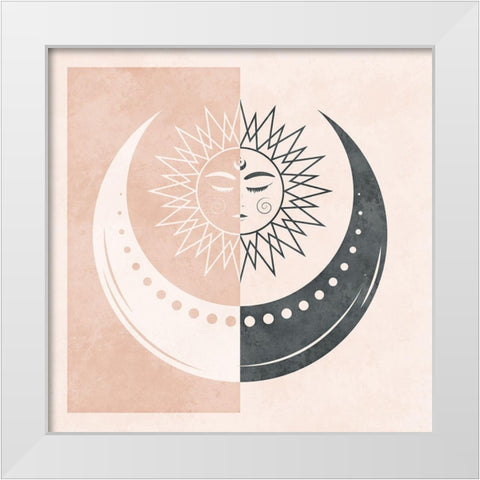 Sun and Moon II White Modern Wood Framed Art Print by Blue, Nina