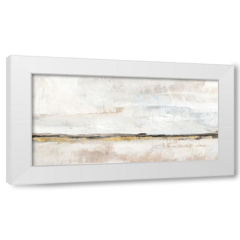 Neutral Horizon White Modern Wood Framed Art Print by Blue, Nina