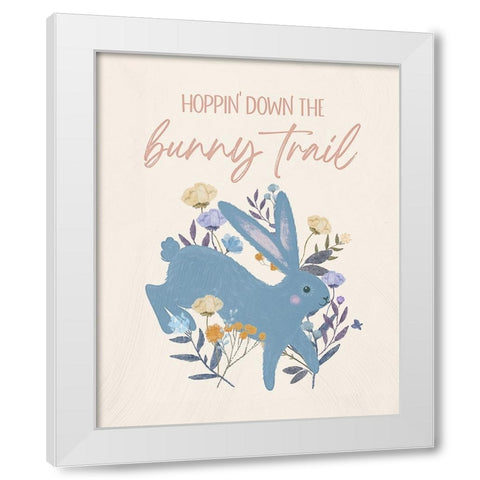 Bunny Trail White Modern Wood Framed Art Print by Blue, Nina