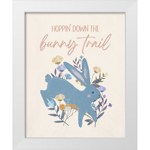 Bunny Trail White Modern Wood Framed Art Print by Blue, Nina