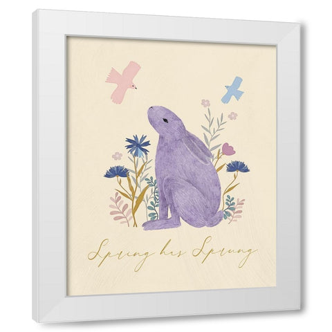 Spring has Sprung White Modern Wood Framed Art Print by Blue, Nina