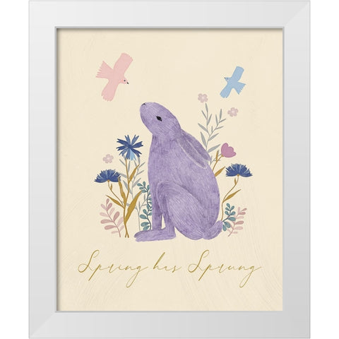 Spring has Sprung White Modern Wood Framed Art Print by Blue, Nina