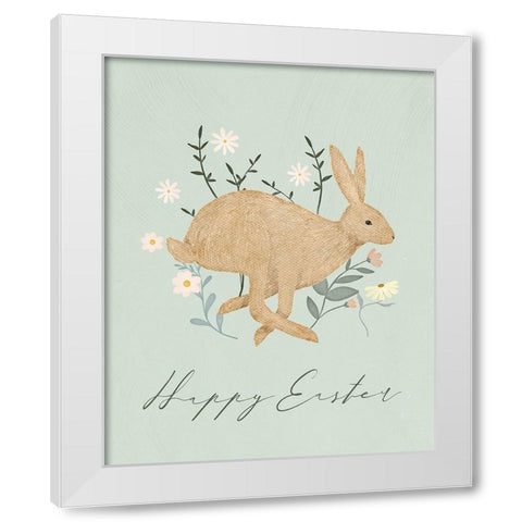 Happy Easter White Modern Wood Framed Art Print by Blue, Nina