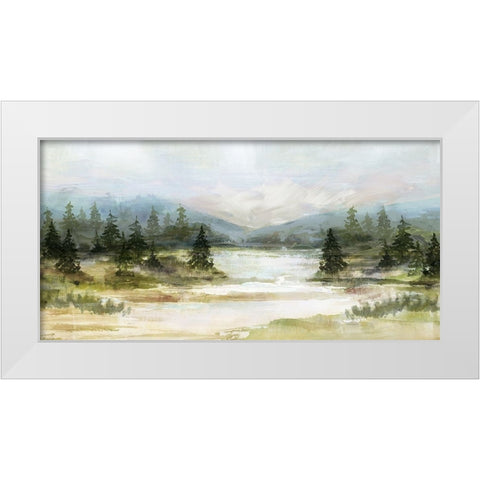 River View White Modern Wood Framed Art Print by Blue, Nina
