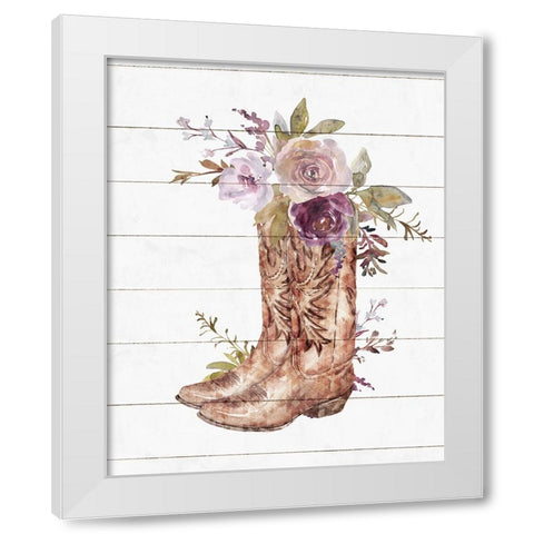 Boots White Modern Wood Framed Art Print by Blue, Nina