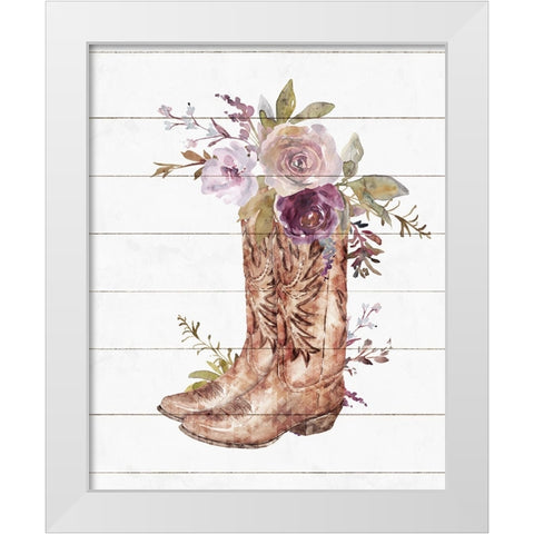 Boots White Modern Wood Framed Art Print by Blue, Nina