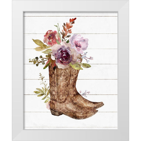 Boots II White Modern Wood Framed Art Print by Blue, Nina