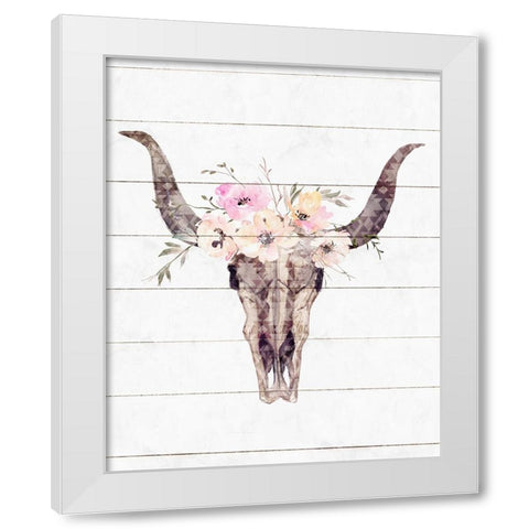 Western Skull II White Modern Wood Framed Art Print by Blue, Nina