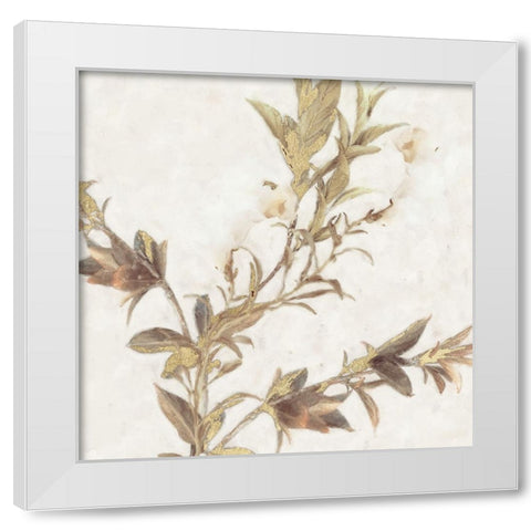 Elegant Leaves White Modern Wood Framed Art Print by Blue, Nina