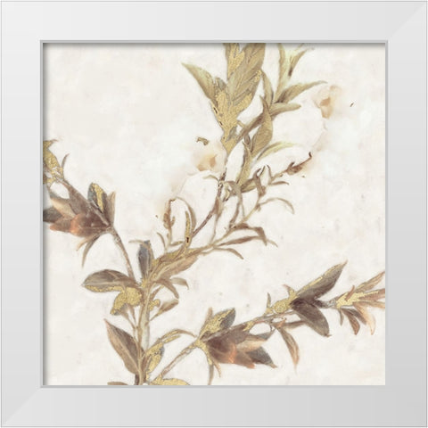 Elegant Leaves White Modern Wood Framed Art Print by Blue, Nina