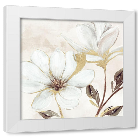 Elegant Magnolia White Modern Wood Framed Art Print by Blue, Nina