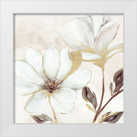 Elegant Magnolia White Modern Wood Framed Art Print by Blue, Nina