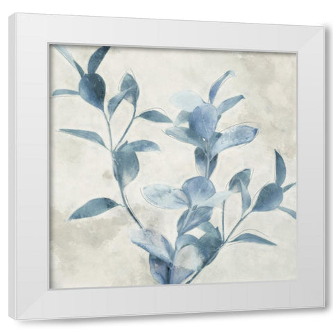 Blue Botanicals White Modern Wood Framed Art Print by Blue, Nina