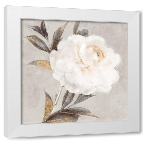 Peony White Modern Wood Framed Art Print by Blue, Nina